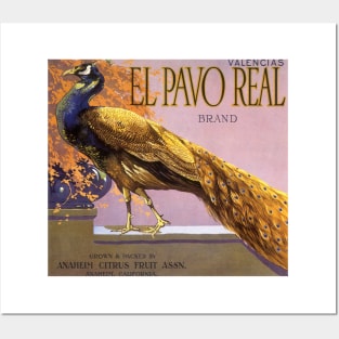 Vintage El Pavo Real Brand Fruit Crate Label Posters and Art